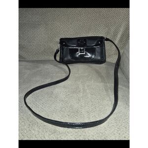Stone Mountain Accessories Black Patent Front Flap Crossbody Bag